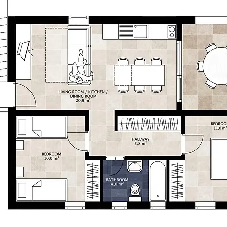 Kala Mendula Lägenhet Sutivan